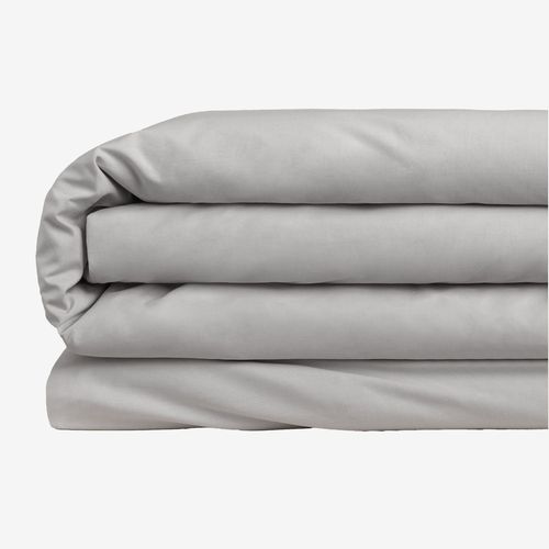 Housse De Couette En Percale De Coton 180 Fils Lesia Gris Clair
