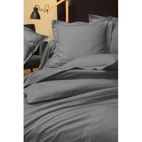 Housse De Couette En Percale De Coton 80 Fils/Cm - Gris