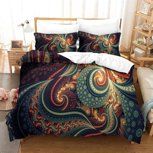 Housse De Couette Ethnique Exotique, Ensemble De Literie En Microfibre, Housse De Couette 3 Pieces Avec Taie D'oreiller, Housse De Couette Douce D'hiver Pour Hommes Et Femmes