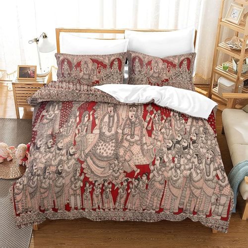 Housse De Couette Ethnique Exotique Housse De Couette En Microfibre Brossee Douce 3 Pieces Avec Ensembles De Literie A Fermeture A Glissiere Avec Taies D'oreiller Assorties