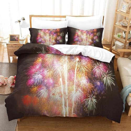 Housse De Couette Fireworks Imprim Housse De Couette Doux HypoallergNique Parure De Lit Microfibre Avec Fermeture Clair Housse Couette Pour Adultes Et EnfantskingXcm