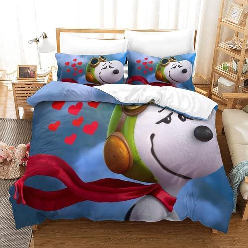 Housse De Couette ImprimE Snoopy, Ensemble De Literie En Microfibre Douce Et BrossE, Facile D'entretien, LGRe