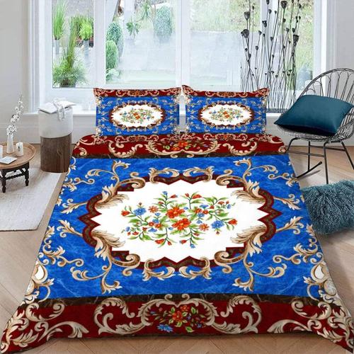 Housse De Couette Marbre Fleur X Imprim D Style Chinois Parure De Lit Personnes Hypoallergique Microfibre Literie PiCes Avec Fermeture Cla