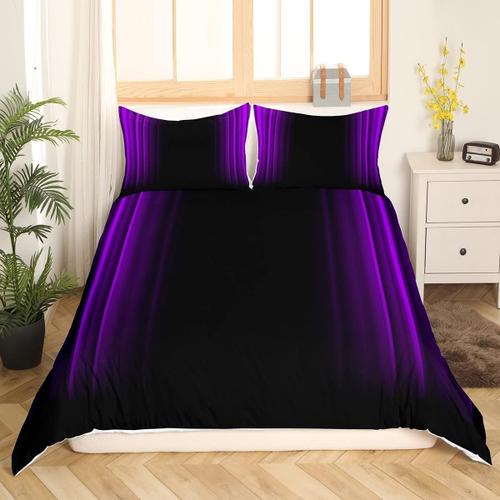 Housse De Couette OmbrE GOmTrique Abstraite, Ensemble De Literie  Rayures Violettes Et Noires Pour Enfants Et Adolescents, DCor Moderne  La Mode