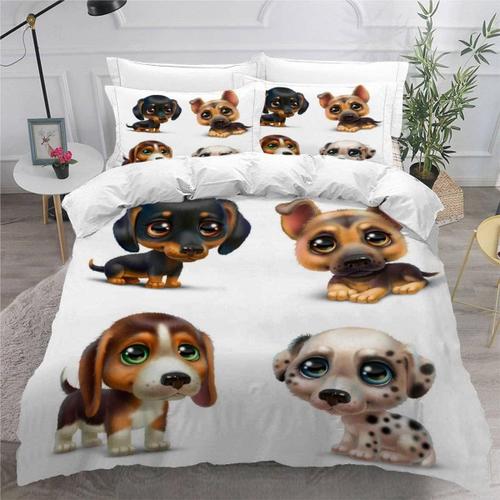 Housse De Couette X Chiot D Motif PiCes Parure De Lit Personne Enfant Ado Fille Gar?On Ultra Doux Microfibre Housse De Couette Animaux De De