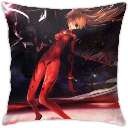 Housse De Coussin Carre Douce, Dcorative Pour La Maison, Pour Lit, Canap, Ferme, Housse De Coussin Des Deux Cts ? Evangelion Souryuu Asuka Langley 45,7 X 45,7 Cm