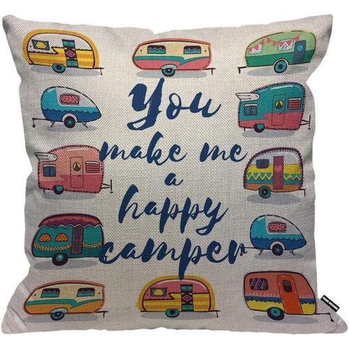 Housse De Coussin You Make Me A Happy Camper Car, Taie D'oreiller Dcorative Pour La Maison Pour Hommes/Femmes, Salon, Chambre  Coucher, Canap, Chaise, 18 X 18 Pouces, Taie D'oreiller 45 X 45 Cm