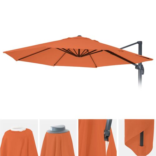 Housse De Parasol Hwc-A96, 8 Baleines Rondes 3m 220g/M Polyester, Housse De Rechange P.Ex. Pour Parasol Ampli Hwc-A96   Terracotta