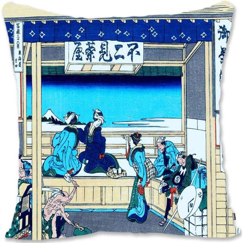 Housse De Taie D'oreiller Dcorative - Hokusai -Yoshida Au Tokaido Depuis La Vue Du Mont Fuji Kh