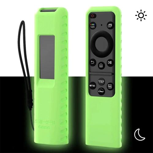 Housse de tlcommande en Silicone pour Samsung 2023 TM2360E BN59 01432A TM2361E BN59 01455E, tlcommande Smart TV Samsung Anit perdue avec lanire-Fluorescent Vert