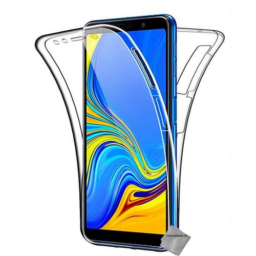 Housse Etui Coque Gel 360 Integrale Samsung Galaxy A7 (2018) + Verre Trempe - Transparent