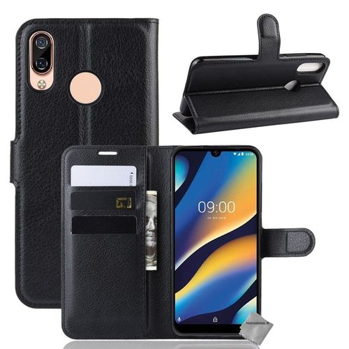 Housse Etui Coque Pochette Portefeuille Pour Wiko View 3 Lite + Verre Trempe - Noir