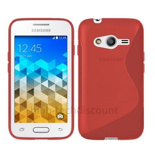 Housse Etui Coque Pochette Silicone Gel Fine Pour Samsung G318h Galaxy Trend 2 Lite + Film Ecran - Rouge