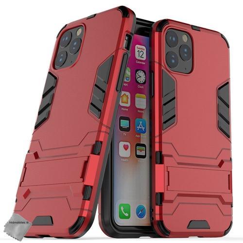 Housse Etui Coque Rigide Anti Choc Pour Apple Iphone 11 Pro Max + Verre Trempe - Rouge