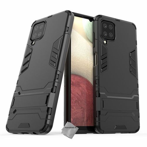 Housse Etui Coque Rigide Anti Choc Pour Samsung Galaxy A12 / M12 + Verre Trempe - Noir
