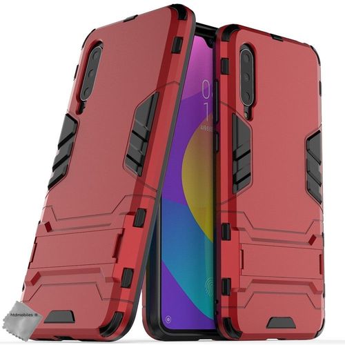 Housse Etui Coque Rigide Anti Choc Pour Xiaomi Mi A3 Lite + Verre Trempe - Rouge
