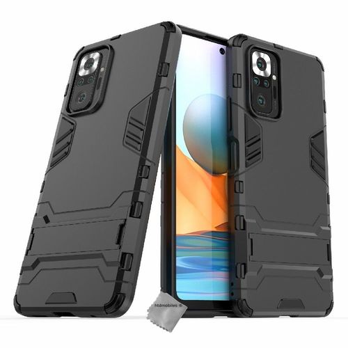 Housse Etui Coque Rigide Anti Choc Pour Xiaomi Redmi Note 10 Pro + Verre Trempe - Noir