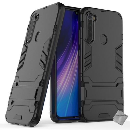 Housse Etui Coque Rigide Anti Choc Pour Xiaomi Redmi Note 8t + Verre Trempe - Noir