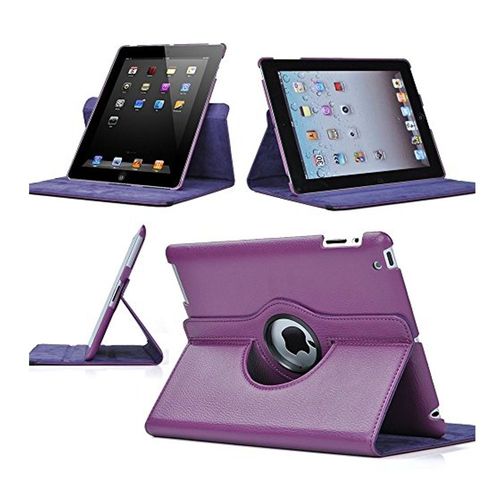 Housse Etui Coque Rotating Folio Pour Samsung Tab 2 10.1 Pouces P5100 / P5110 Violet