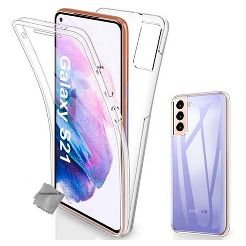 Housse Etui Coque Silicone Gel 360 Integrale Samsung Galaxy S21 5g + Film Ecran - Transparent