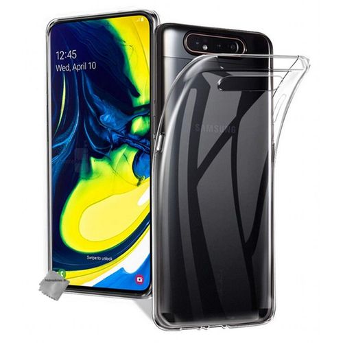 Housse Etui Coque Silicone Gel Fine Samsung Galaxy A80 + Film Ecran Transparent Tpu