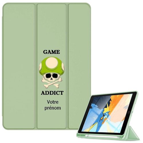 Housse Ipad 1 2 3 4 Vert Avec Motif Game Over Personnalisee