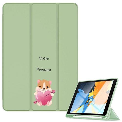 Housse Ipad 1 2 3 4 Vert Avec Motif Hamster Et Coeur Personnalisee