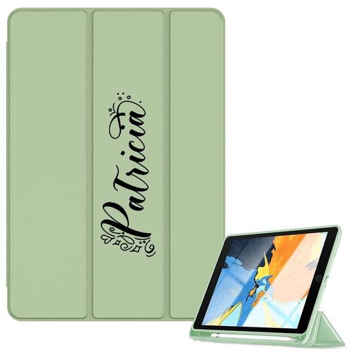 Housse Ipad 1 2 3 4 Vert Avec Votre Prenom 7 Fleur