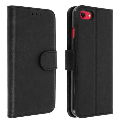 Housse Iphone Se 2022 / 2020 Et 8 / 7 Clapet Porte Carte Fonction Support - Noir