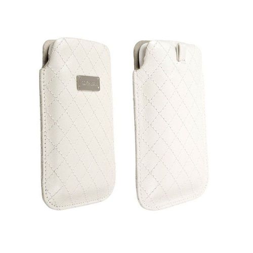Krusell Avenyn Mobile Pouch L Long - Housse Pour Tlphone Portable - Aspect En Cuir - Blanc