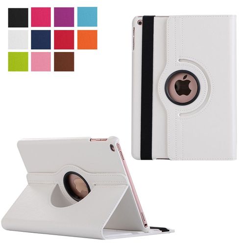 Housse Nouvel Apple Ipad 9.7 2017 / 2018 Wifi - 4g/Lte ; Cuir Style Blanche Rotative - Etui Coque Blanc De Protection 360 Degrs Tablette New Ipad 9.7 Pouces - Accessoires Pochette Xeptio Case