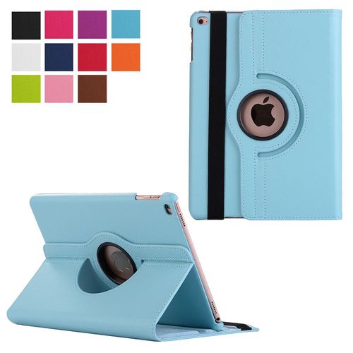Housse Nouvel Apple Ipad 9.7 2017 / 2018 Wifi - 4g/Lte ; Cuir Style Bleu Rotative - Etui Coque De Protection 360 Degrs Tablette New Ipad 9.7 Pouces - Accessoires Pochette Xeptio Case