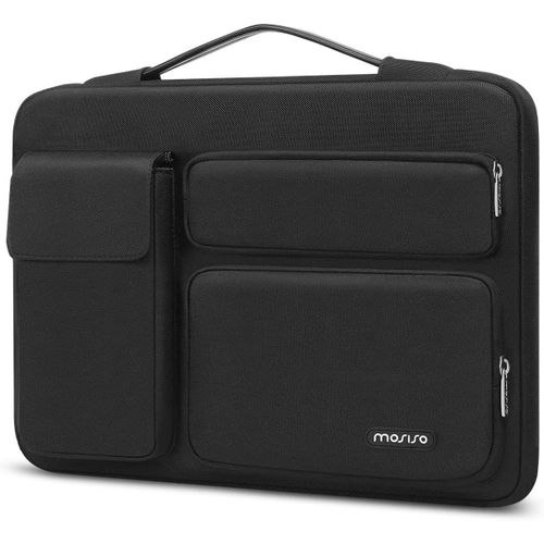 Housse Ordinateur Compatible Avec 17-17,3 Pouces Dell Xps/Hp Pavilion/Ideapad/Acer/Alienware/Hp Omen,Pochette Pc Ouvert Latrale Avec 2 Surleves&1 Poche  Rabat,Noir[Pou6264596]