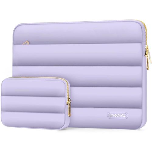 Housse Ordinateur Portable Bouffi 16 Pouces, Compatible Avec Macbook Pro 16, Hp Dell Asus Acer Toshiba Lenovo Notebook Computer, Pochette Horizontal Polyester Avec Petit Sac,Violet[Pou6264717]