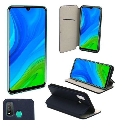 Housse Portefeuille Pour Huawei P Smart 2020 Bleue - Etui Coque Psmart 2020 Avec Porte Cartes Protection Antichoc  Rabat Smartphone - Accessoires Pochette Case Bleu