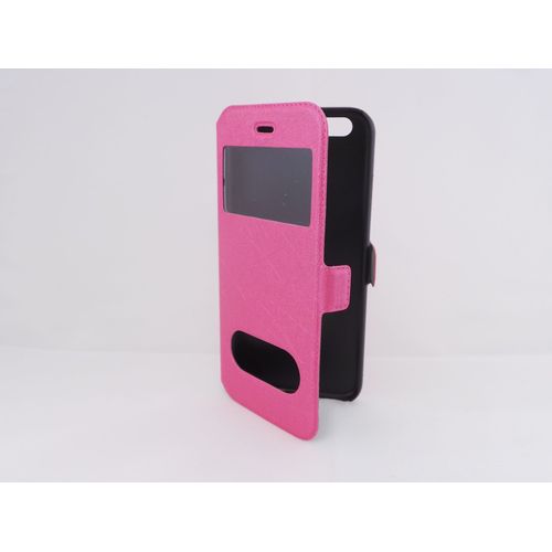 Housse Portfolio Articulee Deco Avec Double Fenetre Pour Apple Iphone 6 Rose