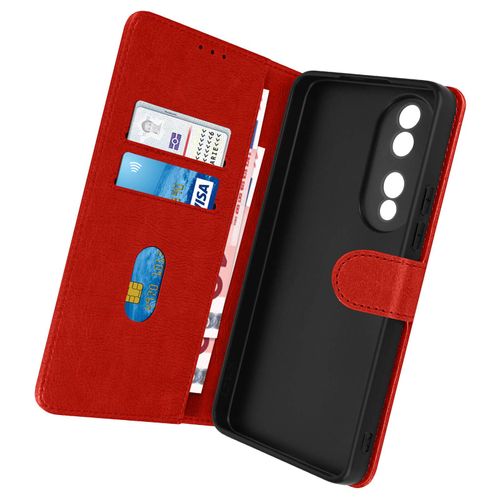 Housse Pour Honor 70 Clapet Portefeuille Fonction Support Vido Rouge