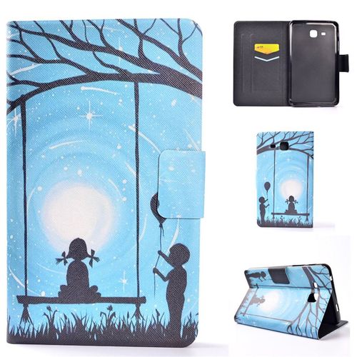 Housse Pour Samsung Galaxy Tab A 7.0 (2016) Sm-T280 T285, Beau Pu Cuir Aimant Double Portefeuille Support Porte-Carte Protecteur Coque tui  Rabat (Ml-3)