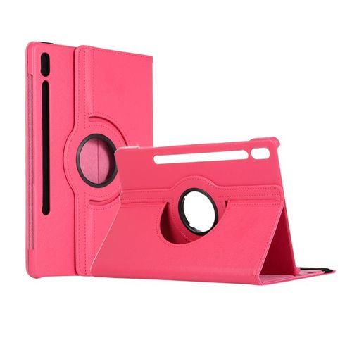 Housse Pour Samsung Galaxy Tab S7+/ S7 Plus 2020 12,4 Pouces (Sm-T970/ T975/ T976) Rotative 360 Degrs Rose