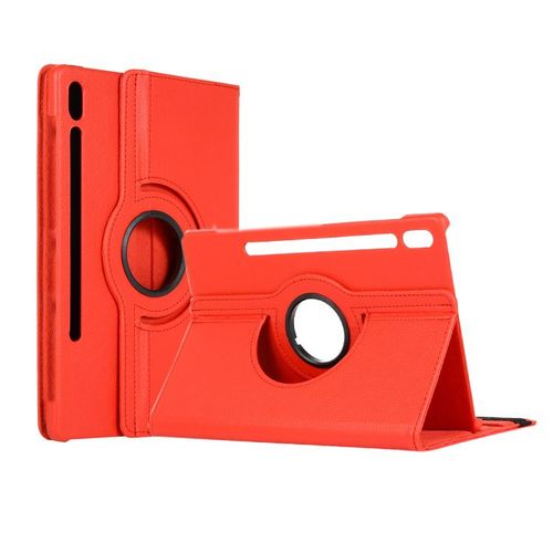 Housse Pour Samsung Galaxy Tab S7+/ S7 Plus 2020 12,4 Pouces (Sm-T970/ T975/ T976) Rotative 360 Degrs Rouge