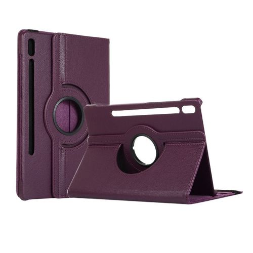 Housse Pour Samsung Galaxy Tab S7+/ S7 Plus 2020 12,4 Pouces (Sm-T970/ T975/ T976) Rotative 360 Degrs Violette