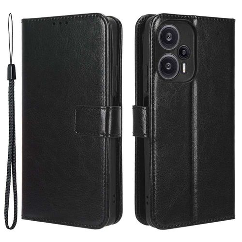 Housse Pour Xiaomi Poco F5 5g / Redmi Note 12 Turbo - Etui Coque Pochette Portefeuille + Verre Trempe - Noir