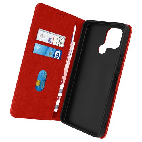 Housse Pour Xiaomi Redmi A1 2022 Clapet Portefeuille Et Support Vido Rouge