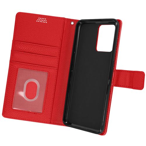 Housse Realme 9 Pro Plus Et 9 4g Clapet Portefeuille Stand Vido Rouge