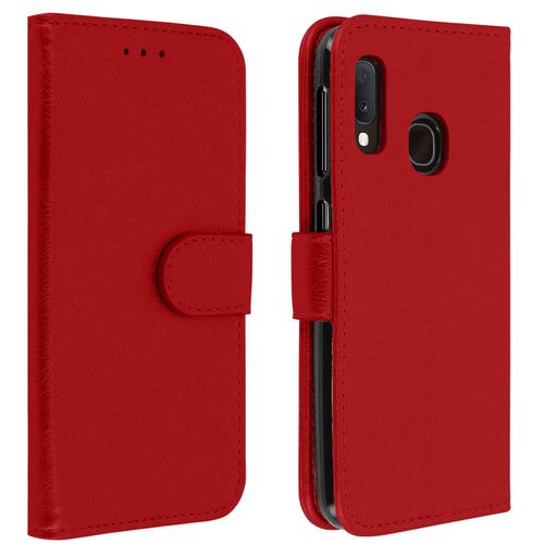 Housse Samsung Galaxy A20e tui Porte-Cartes Fonction Support Rouge