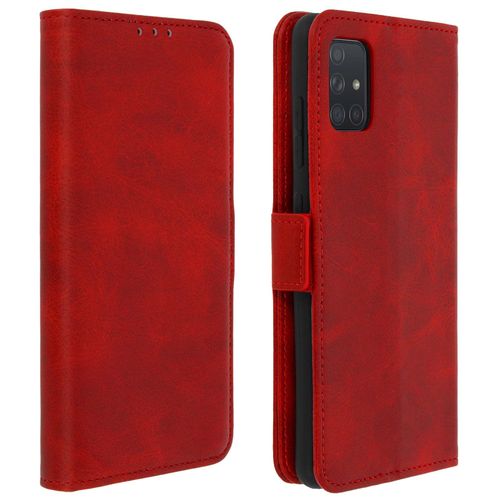 Housse Samsung Galaxy A51 tui Folio Porte-Cartes Fonction Support Rouge