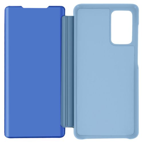Housse Samsung Galaxy A52 Et A52s Clapet Translucide Miroir Support Vido Bleu