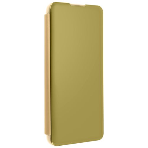 Housse Samsung Galaxy S21 Plus Clapet Translucide Miroir Support Vido Or