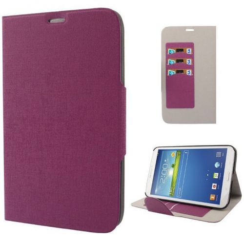 Housse Samsung Galaxy Tab 3 Sm T3100 8' Rigide Tissu Porte-Cartes Paysage Violet Yonis