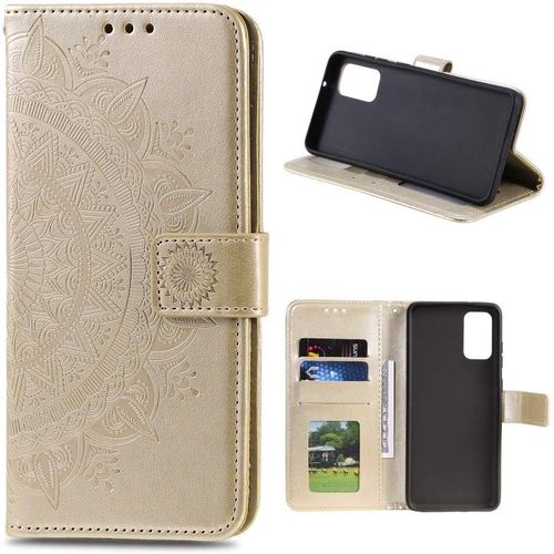 Housse Tlphone Portable Pour Huawei P Smart 2021 - tui Housse Avec Compartiment Pour Carte P Smart 2021 Cover - Protection  Rabat Motif Mandala Or